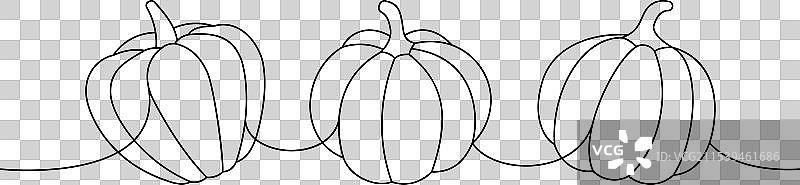 秋天的南瓜一行连续排列图片素材