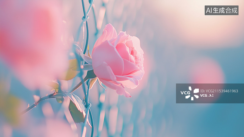 【AI数字艺术】温柔的粉色玫瑰图片素材