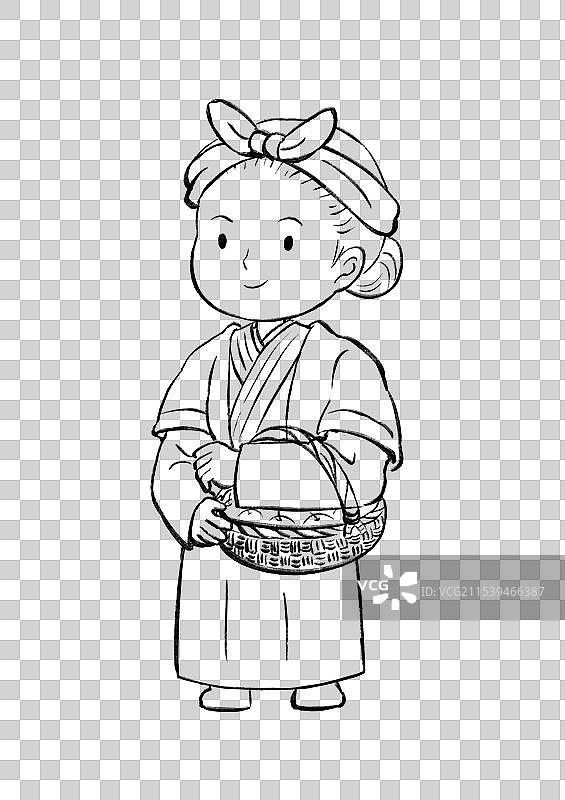 文创国风古代人物Q版可爱插画元素图片素材