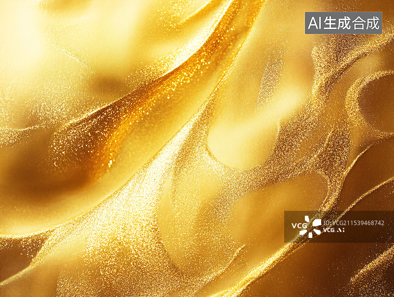 【AI数字艺术】金箔叶，闪亮金属质感包装，纹理背景图片素材