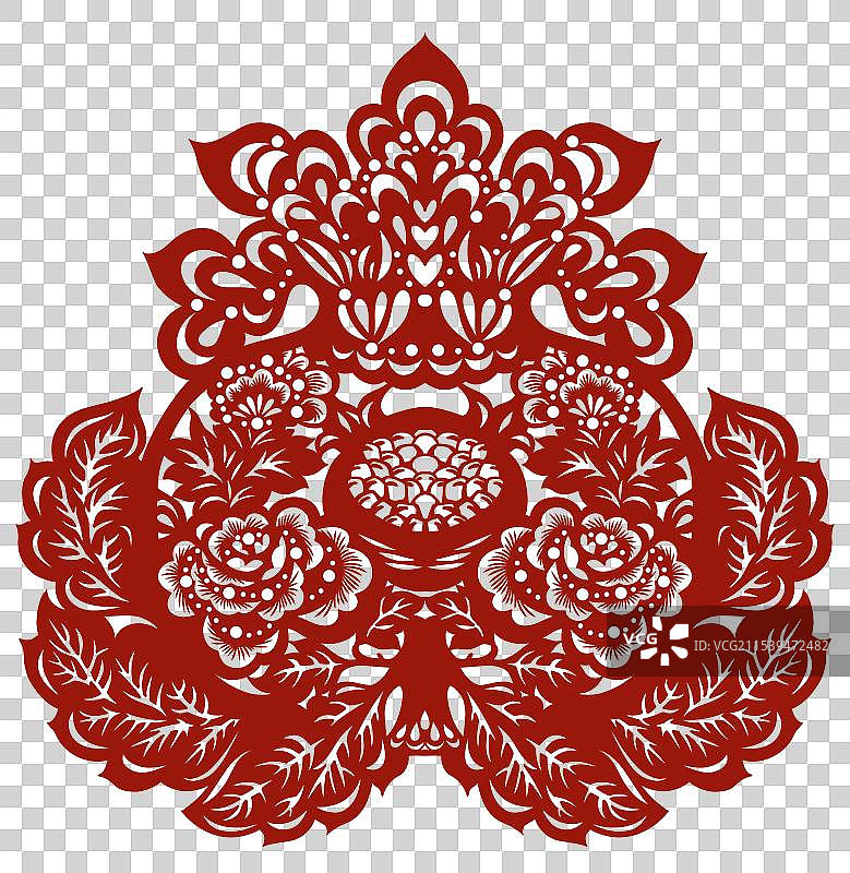 剪纸,概念,石榴,团结，设计,艺术 动物 传统 春节 浪漫窗花 复古 鸟类图片素材