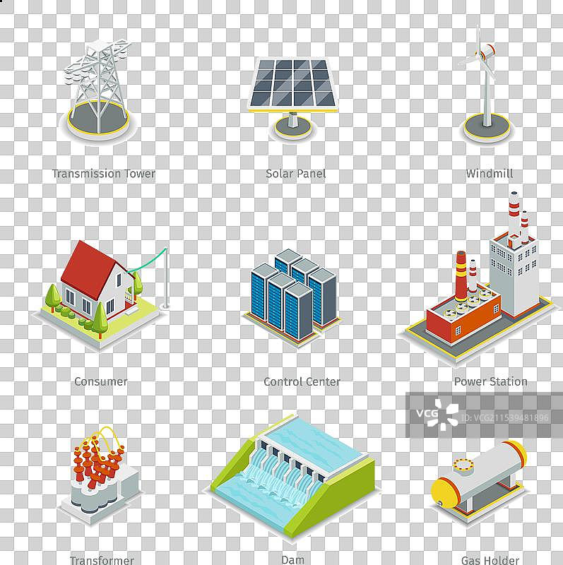 智能电网元素电力智能电网项目集图片素材