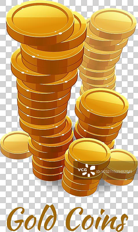 金币堆积的金融概念图片素材