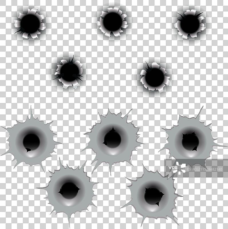 金属子弹孔输入孔和输出孔设置图片素材
