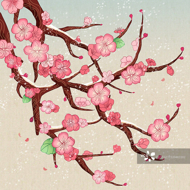 国风梅花插画图片素材