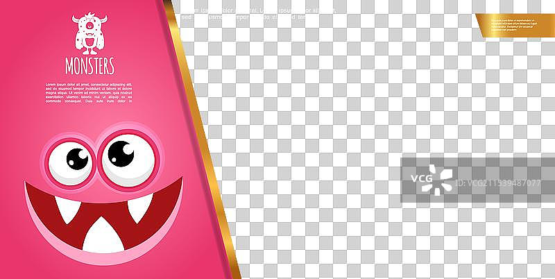 有趣的卡通彩色怪物组合图片素材