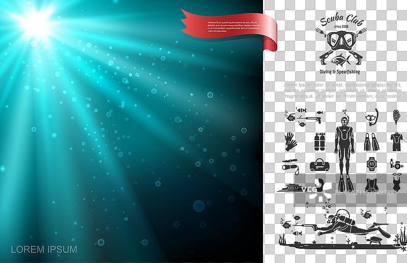 色彩斑斓的清澈海底景观概念图片素材