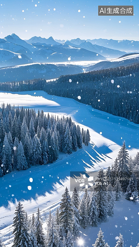 【AI数字艺术】北国风光大雪小寒插画图片素材