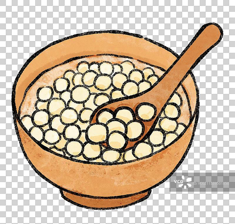 国风苏州美食插画-鸡头米图片素材