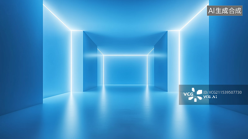 【AI数字艺术】建筑空间光效背景图片素材