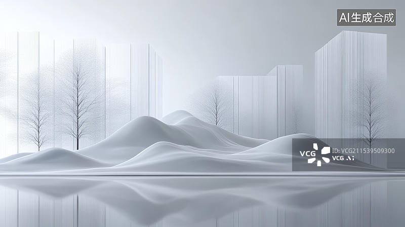 【AI数字艺术】抽象冬季景观设计图片素材