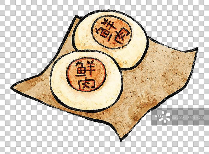 国风苏州美食插画-鲜肉月饼图片素材