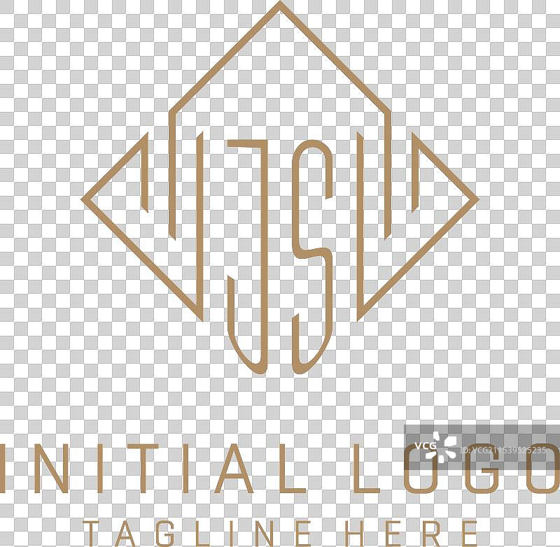 奢华的菱形线条单字母组合logo风格图片素材