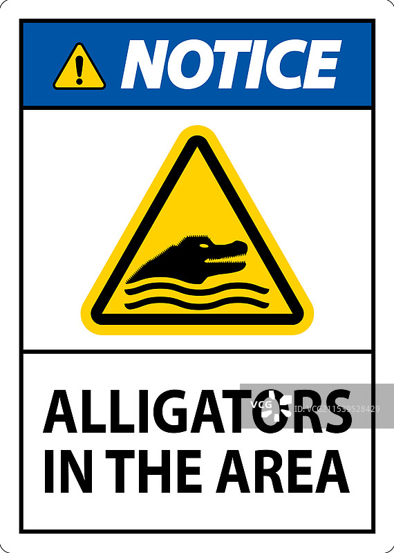 注意该地区有鳄鱼的标志图片素材