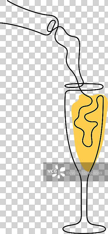 香槟杯单线图图片素材