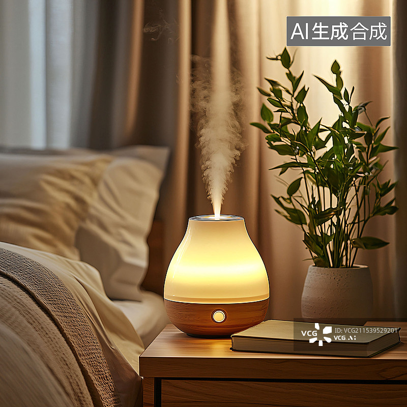 【AI数字艺术】灯、香薰机室内、植物、床创意海报、样机展台、C4D图片素材