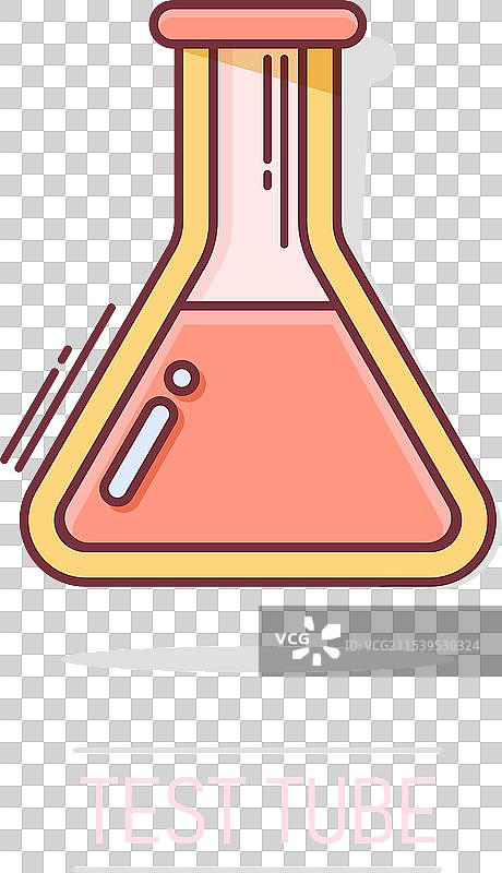 卡通化学试管图标，漫画风格图片素材