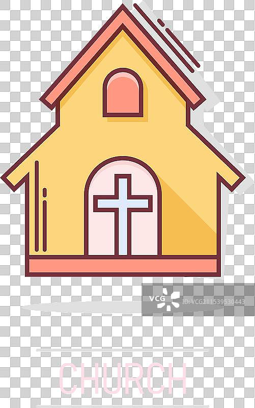 卡通风格的教堂圣所图标图片素材