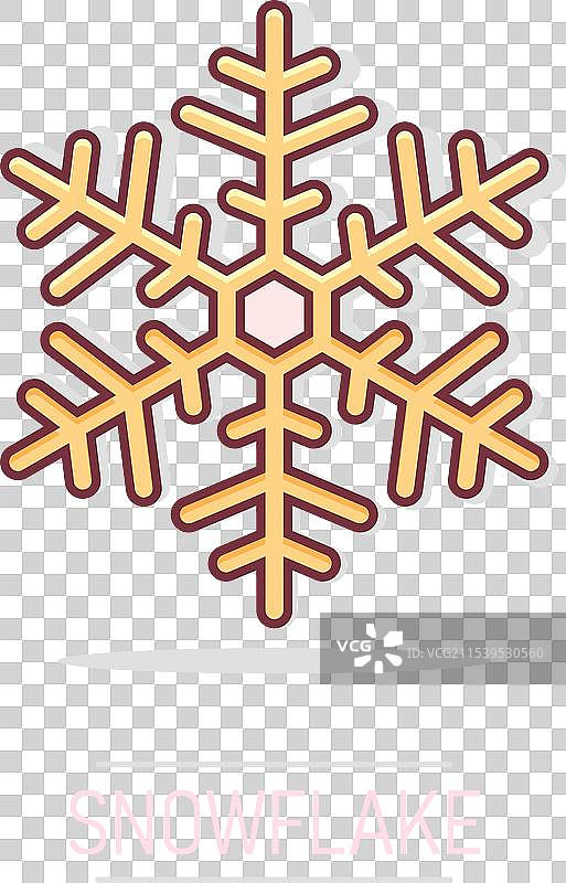 卡通风格的雪花图标，冬季标志图片素材