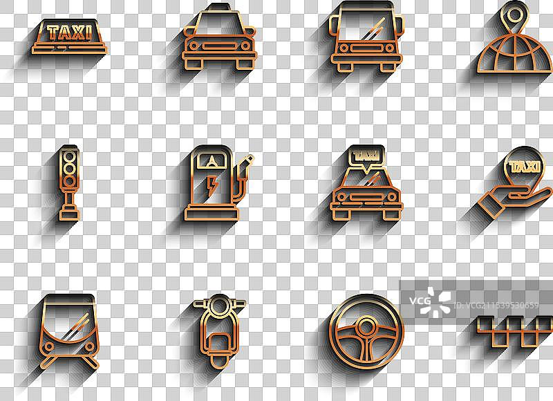 有轨电车和铁路滑板车出租车车顶图片素材