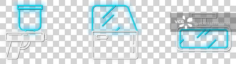 汽车后视镜喷漆枪和门图标图片素材