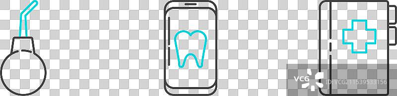 设置带有牙科卡的灌肠梨的线夹板图片素材