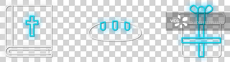 礼品盒、圣经和面包的排列组合图片素材