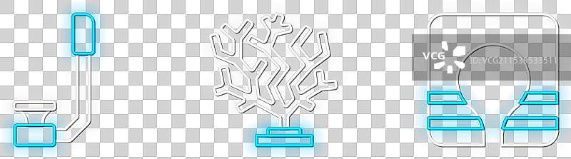 救生衣、潜水镜和珊瑚图标组合图片素材