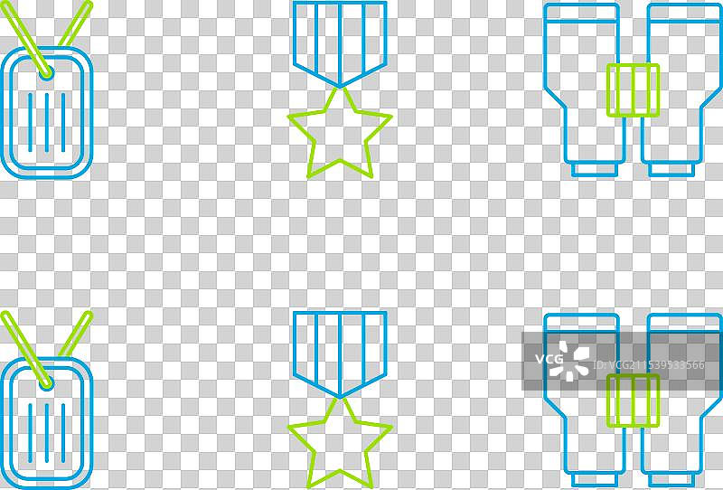 军用双筒望远镜、狗牌和奖励图片素材