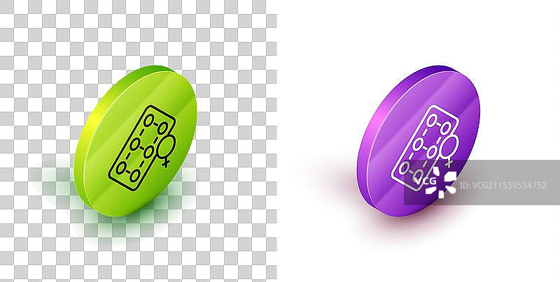 避孕药的等距线包装设计图片素材