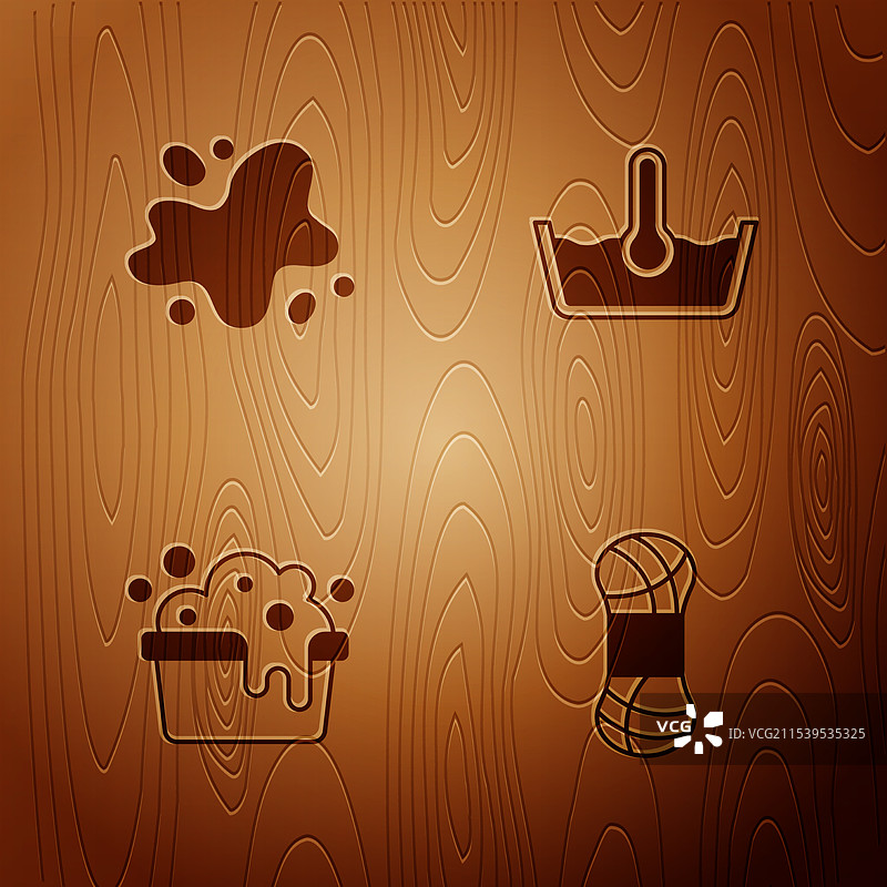 带有肥皂泡沫的纱线水溢盆图片素材