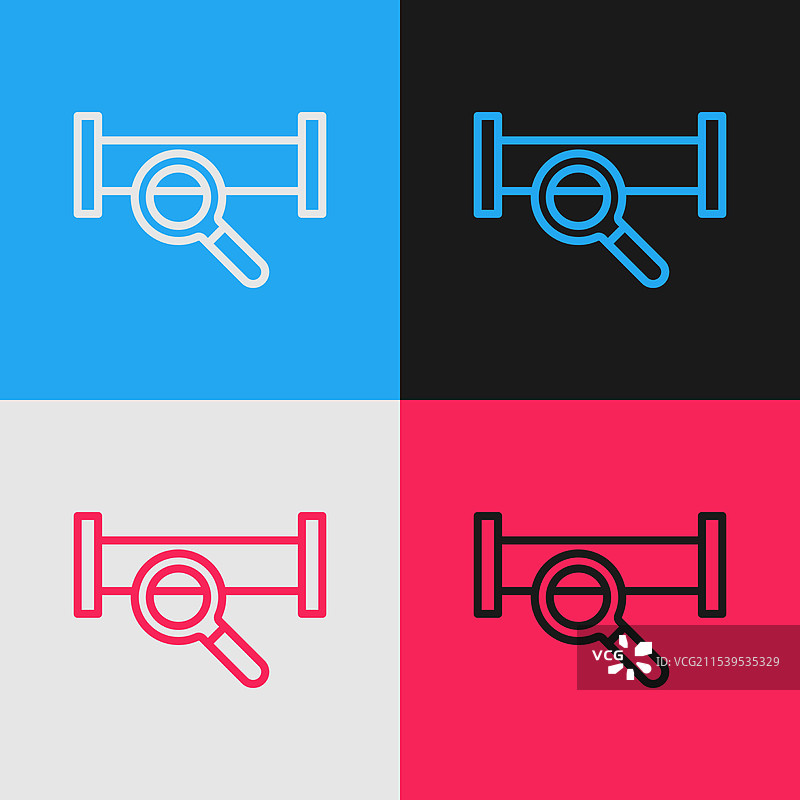 波普艺术风格的金属管道图标，独立展示图片素材