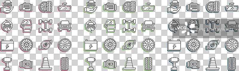 汽车门上的合金轮胎轮圈图片素材