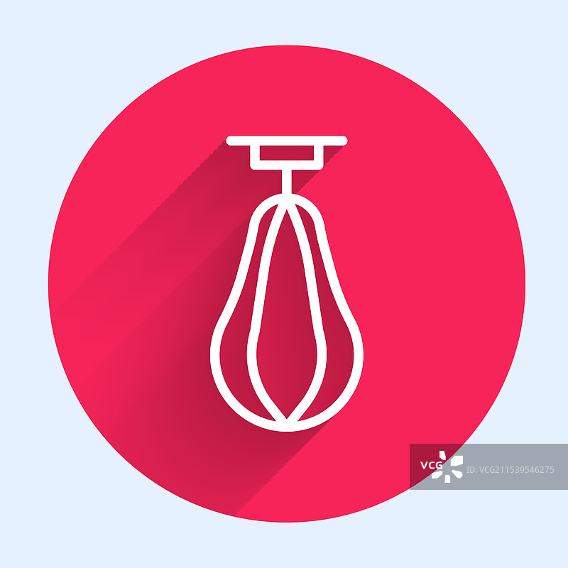 白色线条拳击袋图标，带长绳图片素材