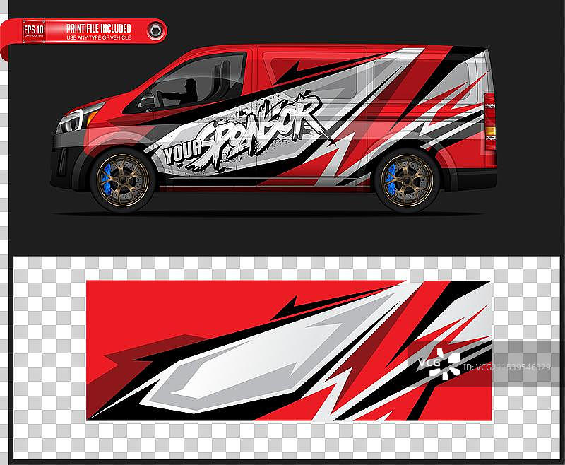 汽车贴膜设计乙烯基贴纸设计概念图片素材