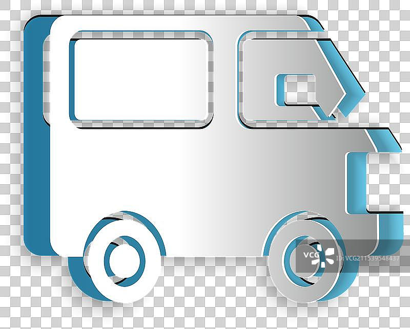 纸切割快递货车图标图片素材