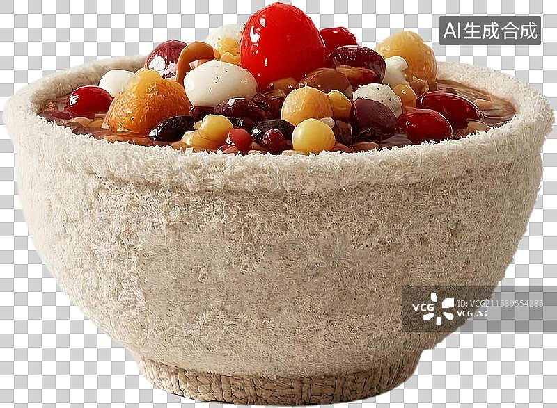 【AI数字艺术】毛绒材质，腊八粥图片素材