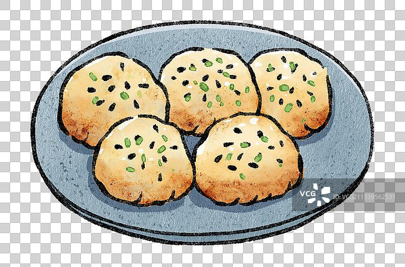 国风苏州美食插画-生煎包图片素材