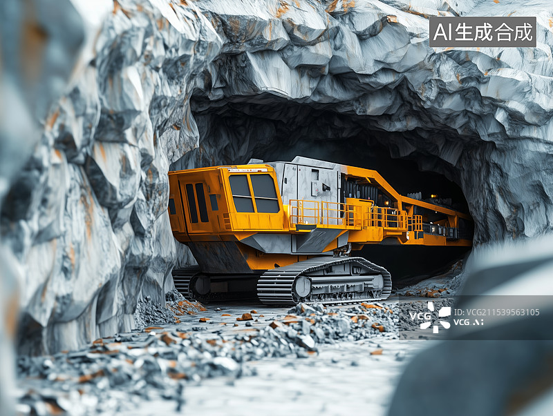 【AI数字艺术】隧道挖掘基础建设场景图图片素材