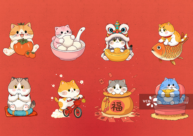 2025迎新贺岁猫图片素材