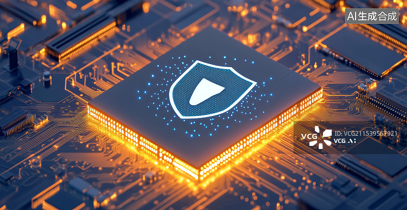 【AI数字艺术】科技发射器芯片图片素材