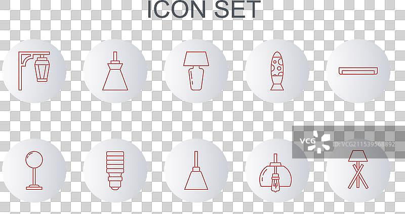 复古风格的落地灯、桌灯和吊灯图片素材