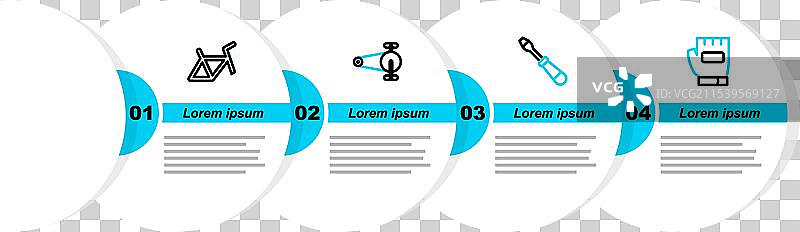 带有手套的自行车链条和螺丝刀工具套件图片素材