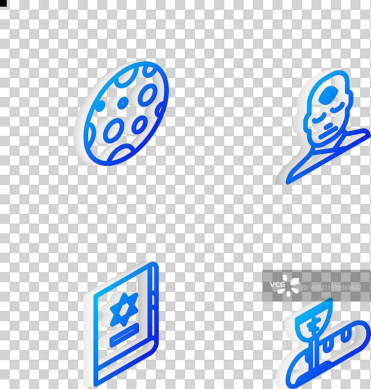 带有第三只眼的以色列人等距线条图图片素材