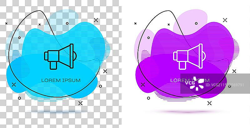 线条风格的扩音器图标，背景为白色图片素材