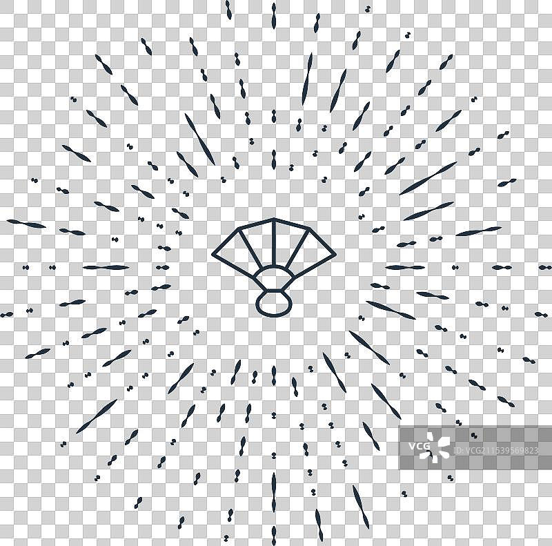 黑色线条的弗拉门戈扇子配件图标图片素材