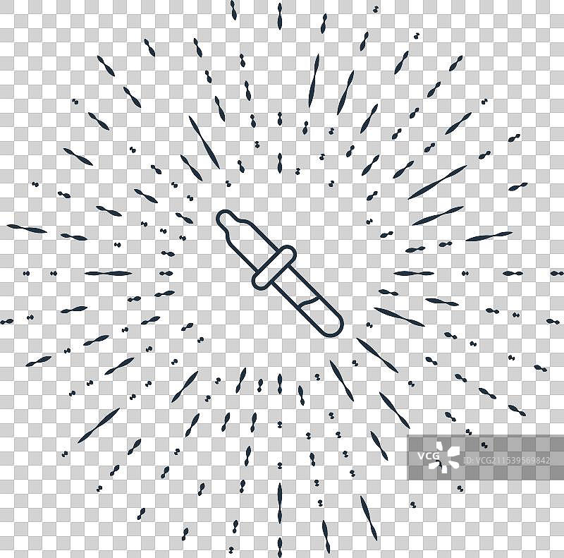 黑色线条移液管图标，背景为灰色图片素材