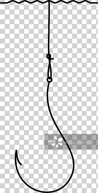 钓鱼线上的钓钩图标图片素材