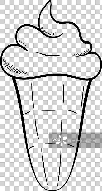 华夫杯中的冰淇淋图片素材