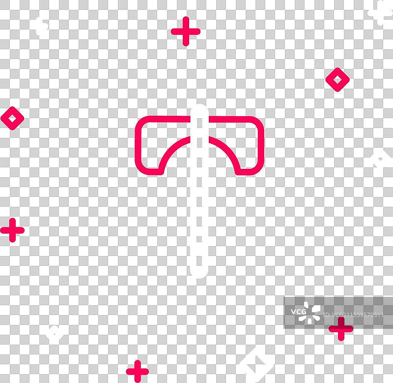 蓝色背景上的中世纪斧头图标图片素材